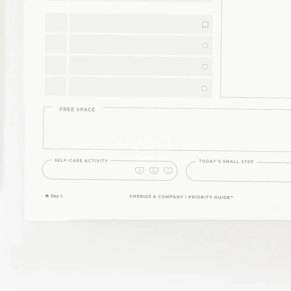 Priority Guide Planner for work-life balance by Cheriss & Company