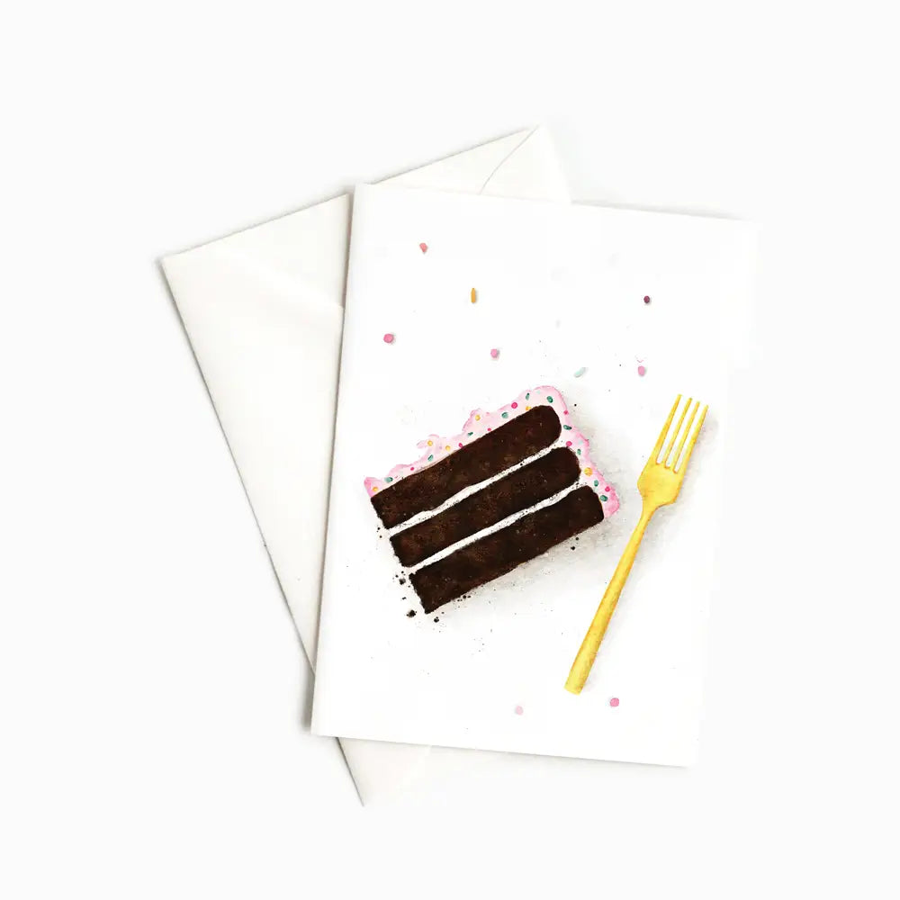 Bday Cake notecard - Chocolate Slice Stationery