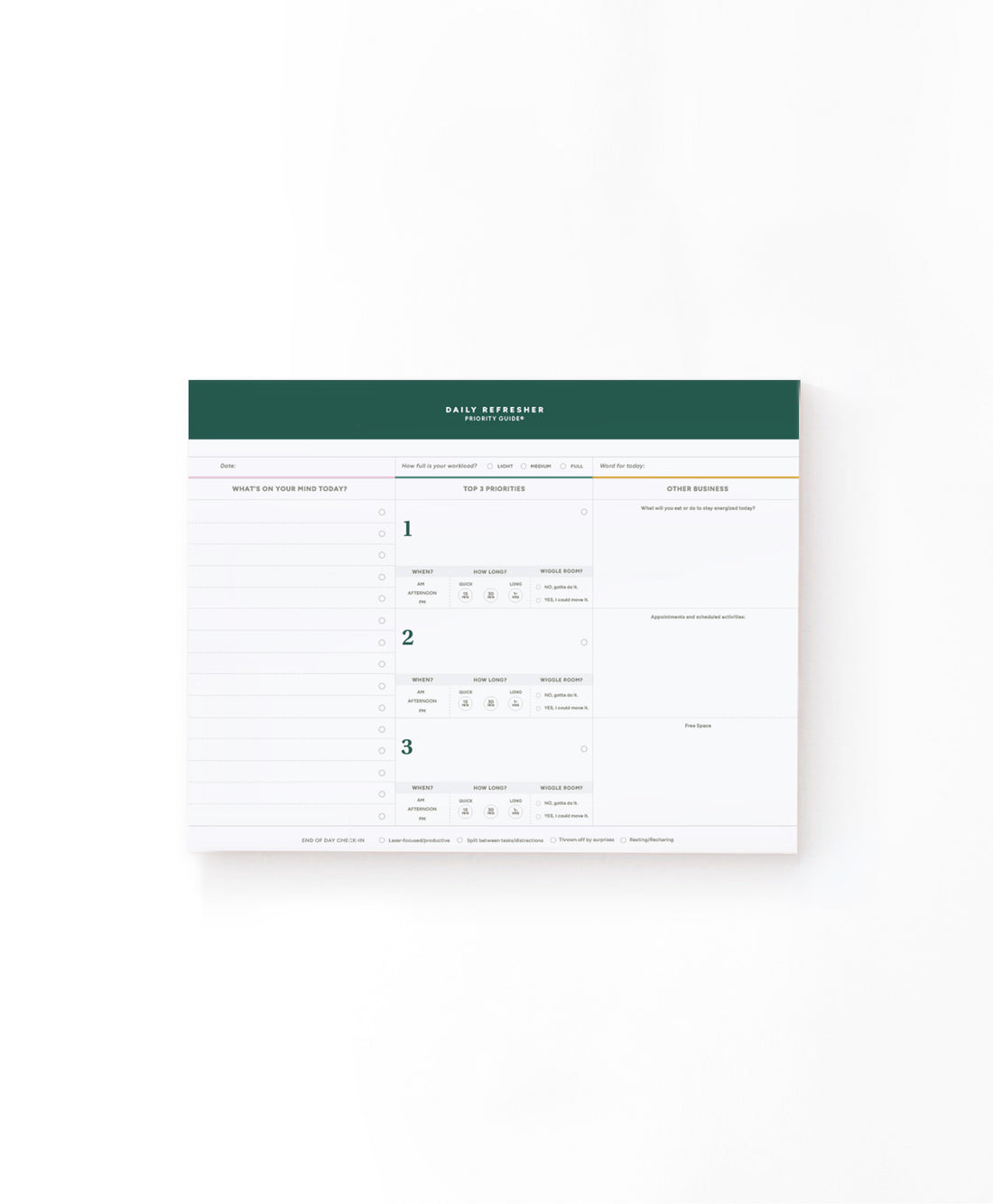 New! Priority Guide® Daily Notepad