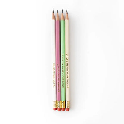 Pencils engraved message inspired by faith.