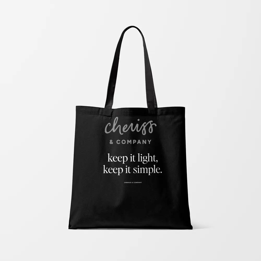 The Minimalist’s Motto - Black Tote Tote Bag