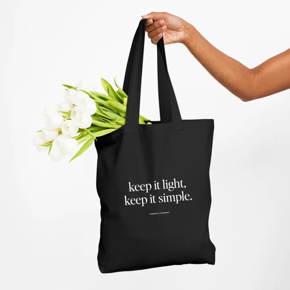 The Minimalist’s Motto - Black Tote Tote Bag