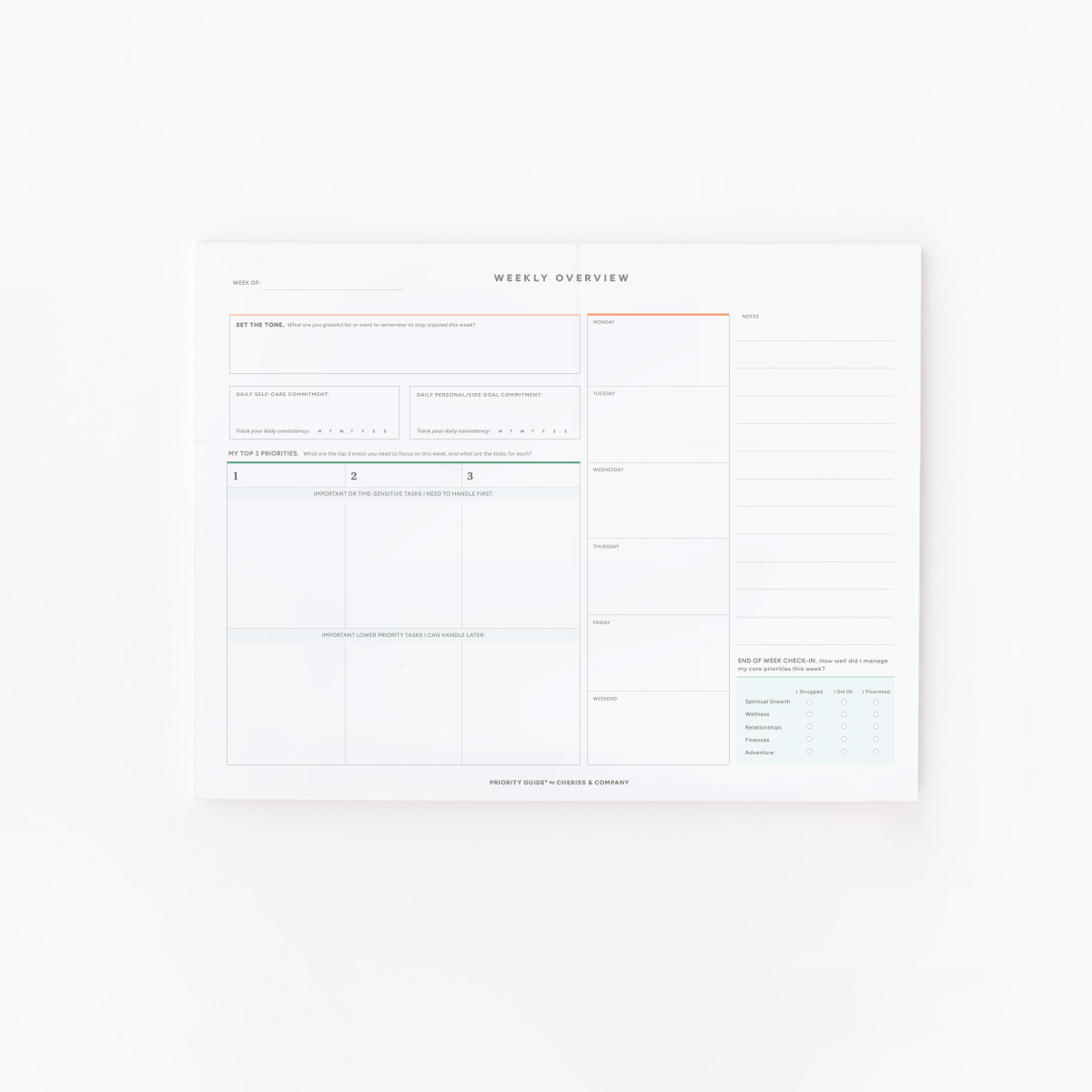 Weekly Overview Notepad