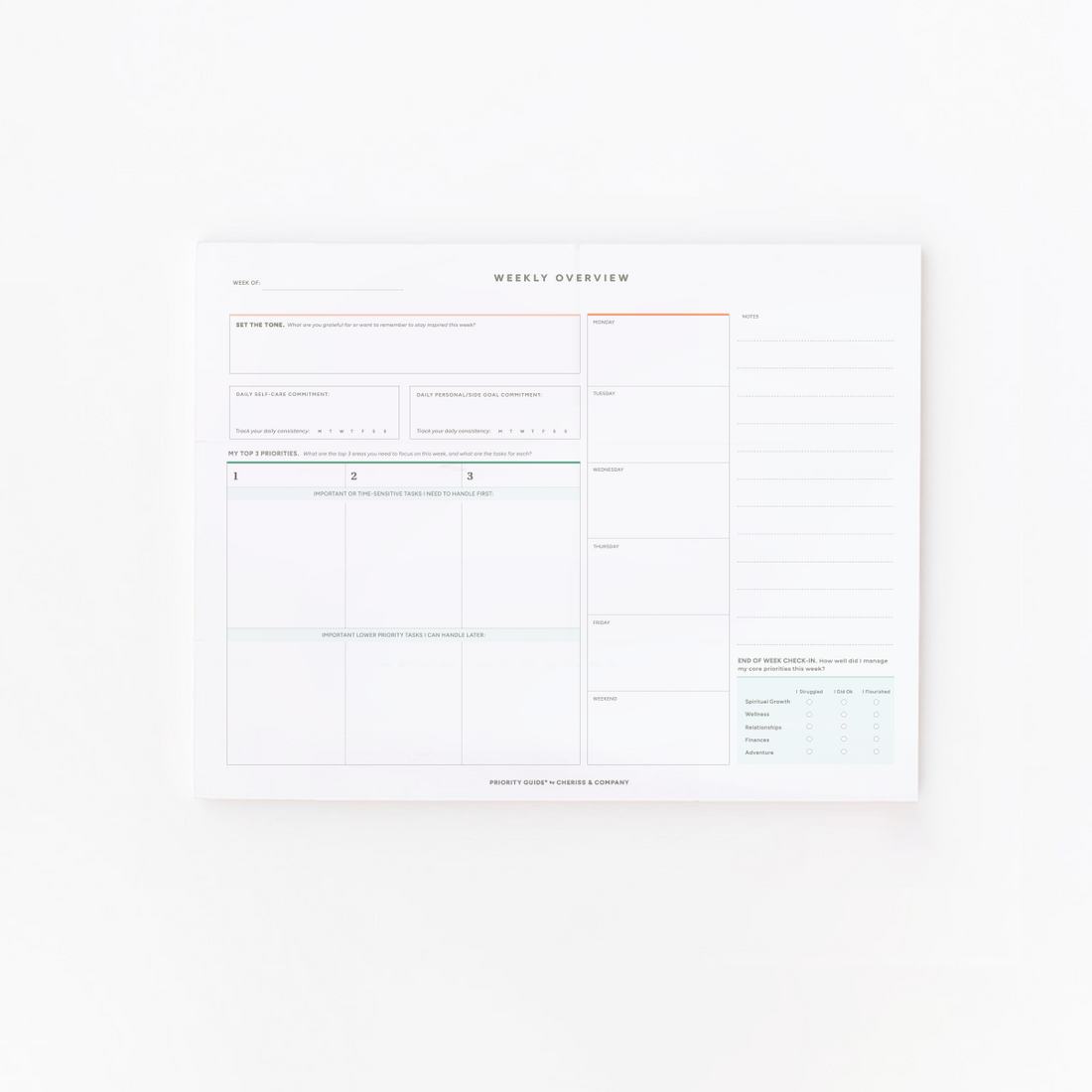 Weekly Overview Notepad